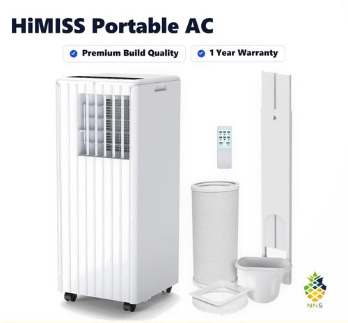 HiMISS Portable Air Conditioner 7000 Btu AC Cooling Dehumidifying Fan Remote