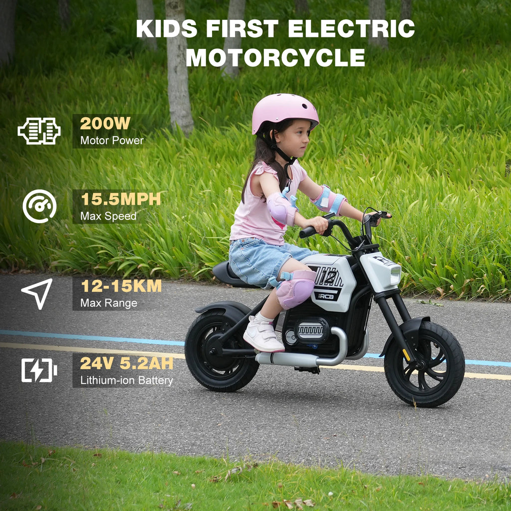 RCB R9 Kids Gift Electric Motorcycle 200W 24V 3 Speed Modes 12-15km Range 250w