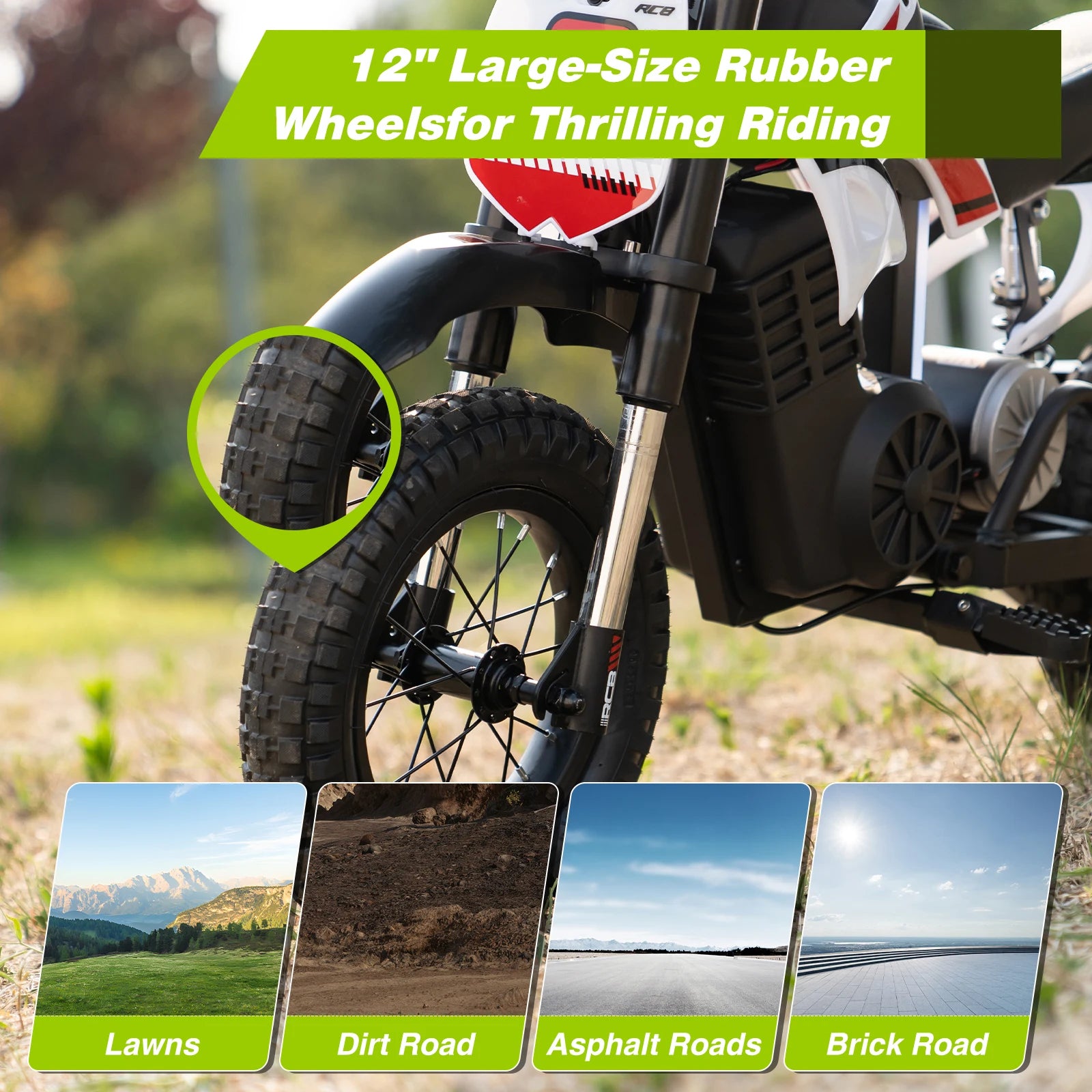 RCB R9X PRO Kids Electric Motorcycle 36V 350W 25kmh 3 Speed Modes 250w Off Road