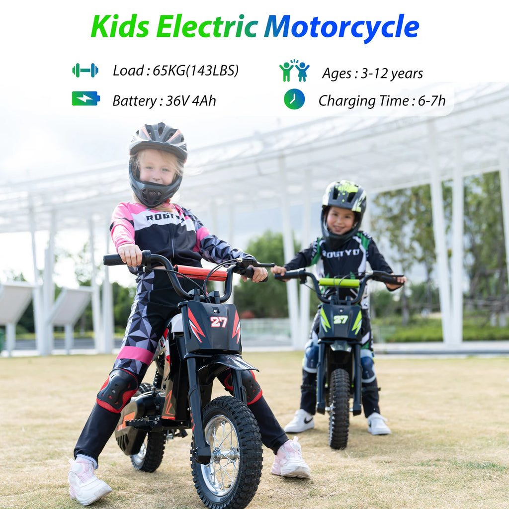 RCB R9X Kids Electric Motorbike 36V 15.5MPH 9.3Mile Range Ride On < 200W