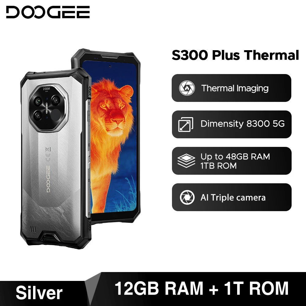 DOOGEE S300 Plus Thermal Rugged Phone 5G 12GB 1TB Android 16 6.78'' 11000mAh