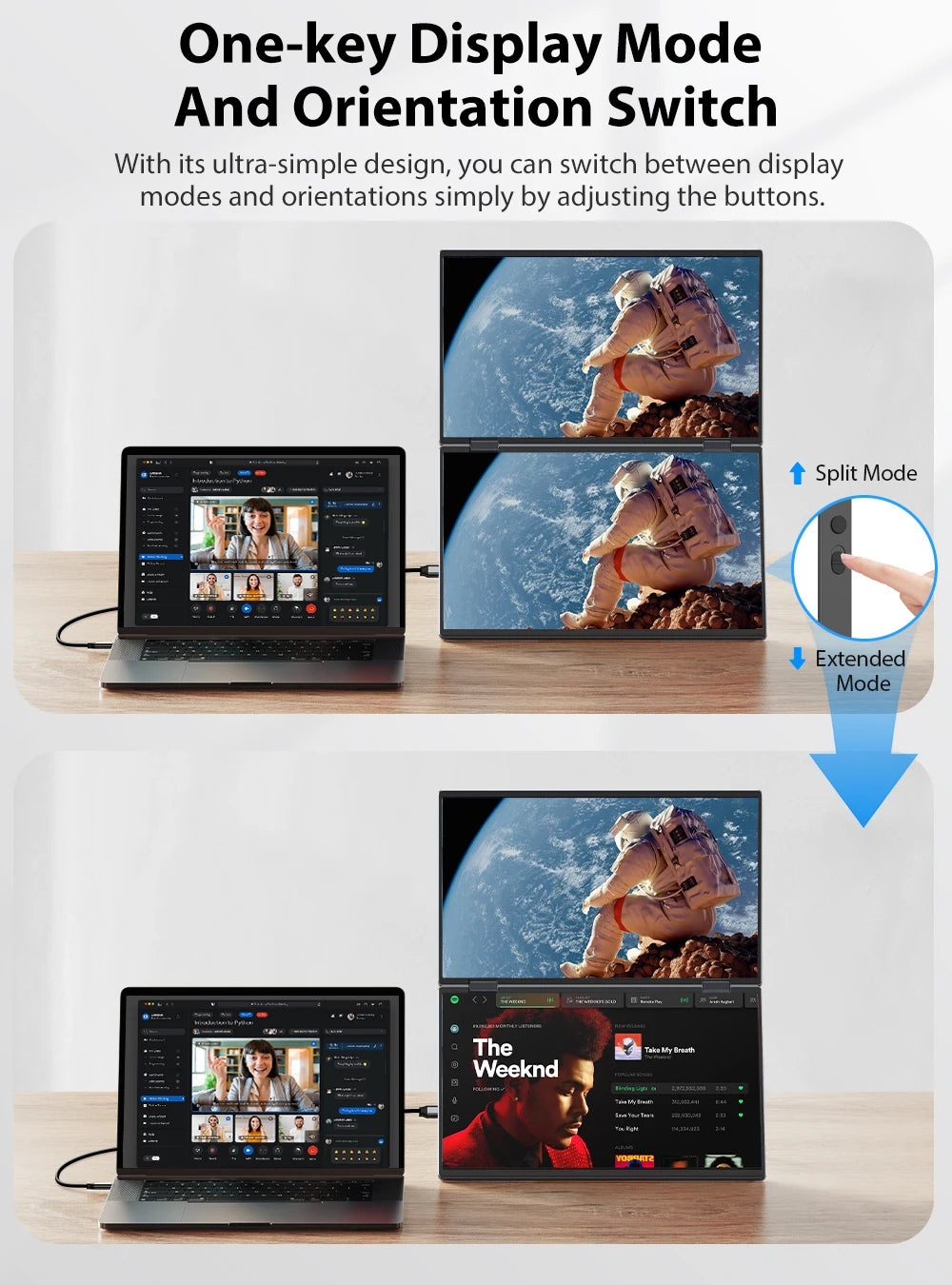 UPerfect UStation Dual Monitor 15.6 1080P FHD IPS Triple Laptop Screen Extender