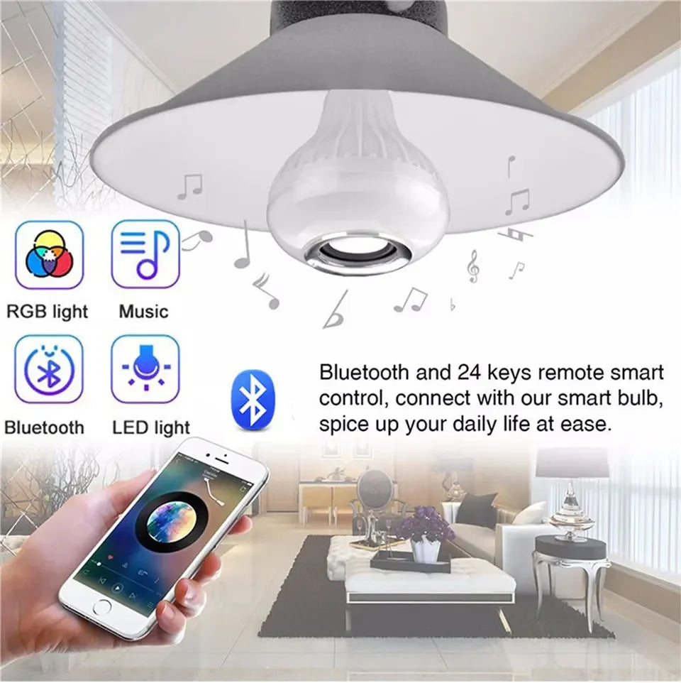 ATcomm Bluetooth Music RGB Bulb Speaker 12W E27 85-265V Remote Control