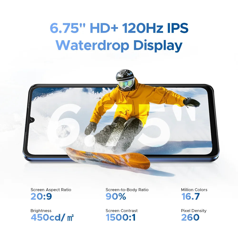 DOOGEE Note 59 5G Android 15 Smartphone 6.75inch 32GB 128GB Unisoc T820 6250mAh