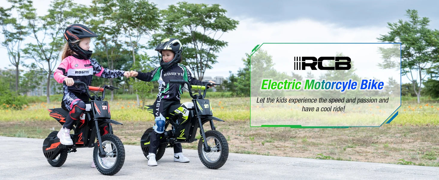 RCB R9X Kids Electric Motorbike 36V 15.5MPH 9.3Mile Range Ride On < 200W