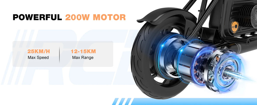 RCB R9 Kids Gift Electric Motorcycle 200W 24V 3 Speed Modes 12-15km Range 250w