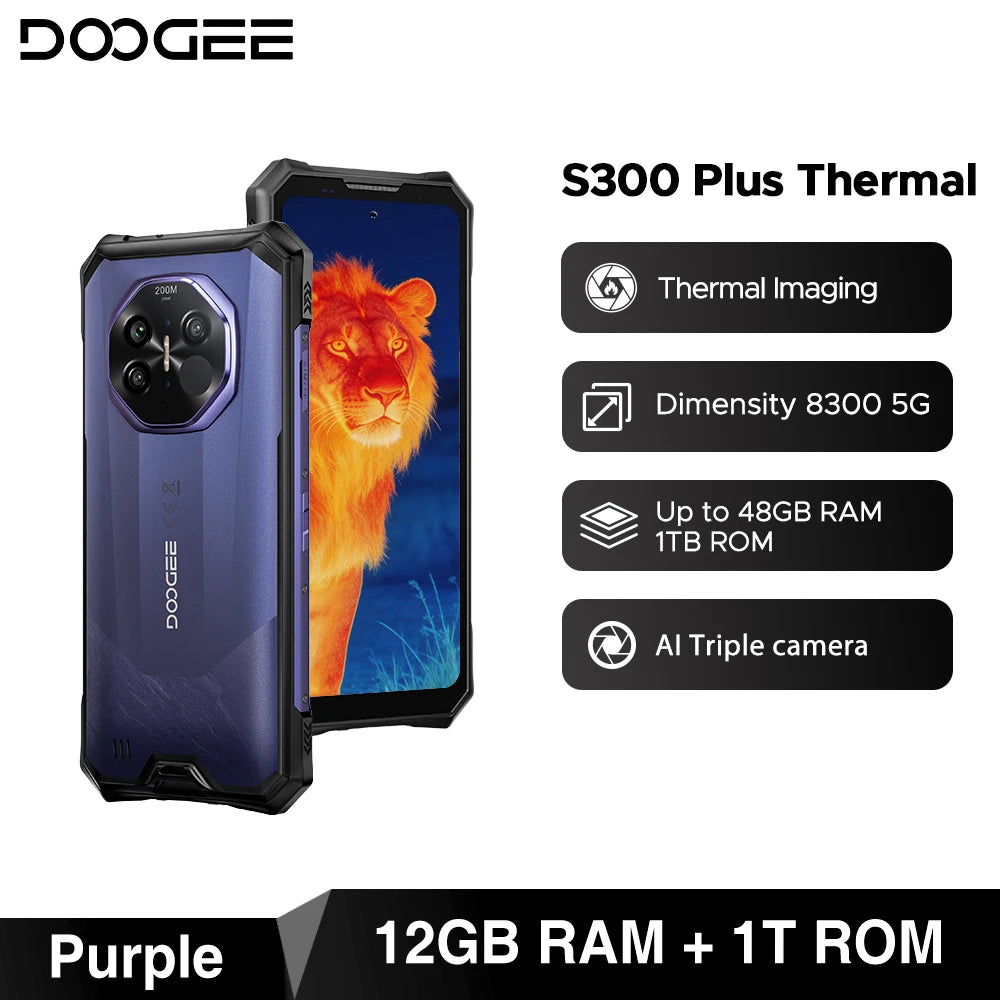 DOOGEE S300 Plus Thermal Rugged Phone 5G 12GB 1TB Android 16 6.78'' 11000mAh