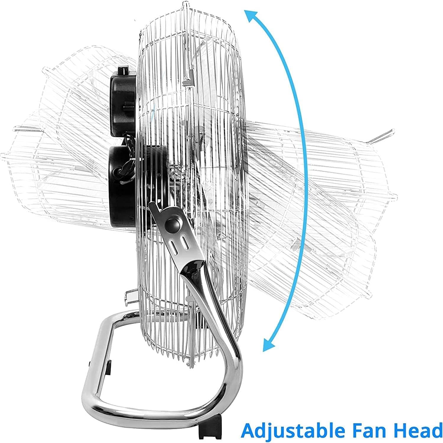 Chrome Floor Fan for Homes, Gyms, Bedrooms & Kitchens
