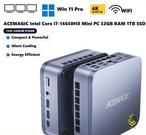 ACEMAGIC FAST Intel i7-14650HX Mini PC 32GB RAM 1TB SSD Win11 Pro Triple 4K