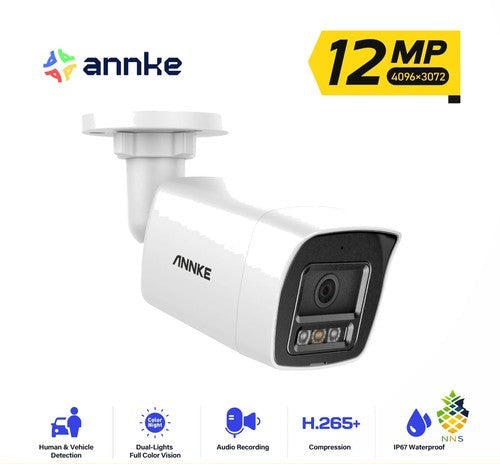 ANNKE C1200 12MP Dual Light Network Camera IP67 Waterproof CCTV Security UK