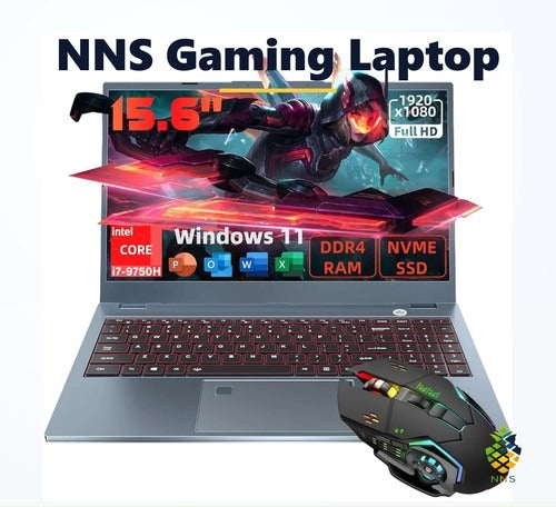 NNS Gaming Laptop 15.6 Intel Core i7/i9 8-32GB RAM 256GB-1TB SSD Backlit UK