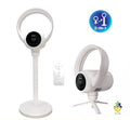 2-in-1 Bladeless Floor Desktop Fan Quiet Oscillating White Black Standing UK