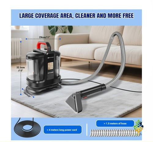 Cordless Spot Carpet Cleaner Portable 2 Batteries Dual Tank Upholstery Pet UK