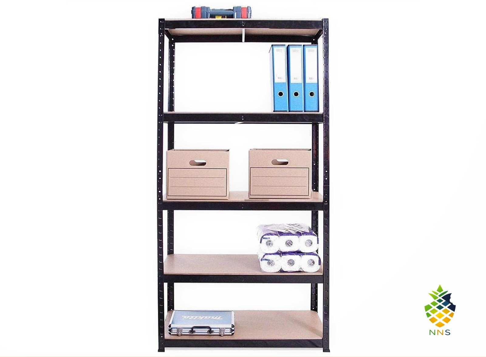 DayPlus 180cm Heavy Duty Garage Shelving 5 Tier Metal 90cm Wide 40cm Deep UK