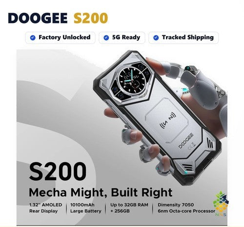 DOOGEE S200 5G Rugged Phone Dimensity 7050 12GB RAM 256GB ROM 100MP Android