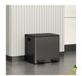 Dual Kitchen Bin 2x15L Stainless Steel Recycling Soft Close Lid Black 30L UK