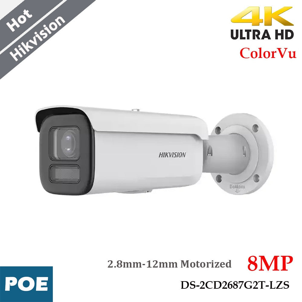 Hikvision Original 4K ColorVu Motorized 2.8-12mm IP Camera DS-2CD2687G2T-LZS