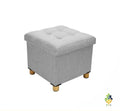 Folding Storage Ottoman Footstool Upholstered Storage Box 38x38x32cm Dark Grey