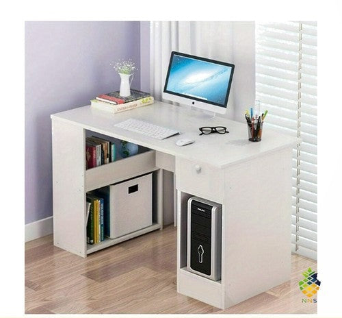 H-Shaped Computer Desk PC Laptop Gaming Table with Bookshelf Bookcase Home UK