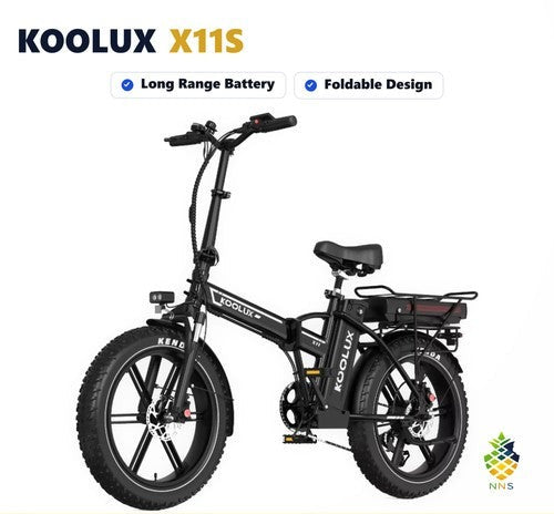 KOOLUX X11S Folding Electric Bike 20" Fat Tire Dual Battery 48V Long Range 250W
