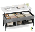 Lift-Up Coffee Table Rectangular Hidden Storage Hydraulic 3 Open Cubes Modern UK