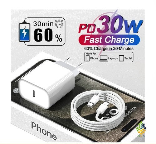 LUFFYBOY 30W Fast Charger Apple iPhone 11 12 13 14 15 16 Pro Max UK