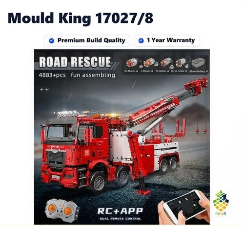 Mould King 17027 Technical Truck Toys APP RC Motorized Fire Rescue Vehicle Gift