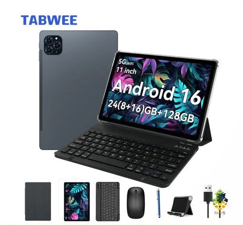 NNS T90 11in Android Tablet 24GB 128GB T615 5G WiFi 8000mAh + Keyboard Stylus UK