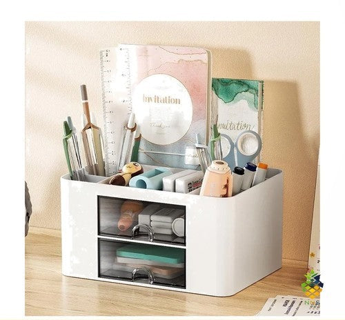 Transparent Drawer Storage Box Desktop Organizer School Supplies