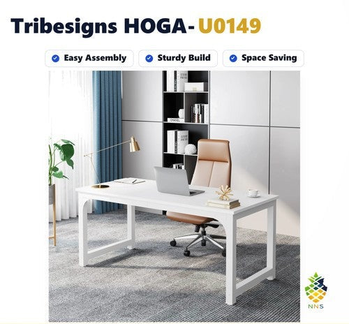 Tribesigns HOGA-U0149 Large Office Desk Computer Study Table Sturdy Wood UK