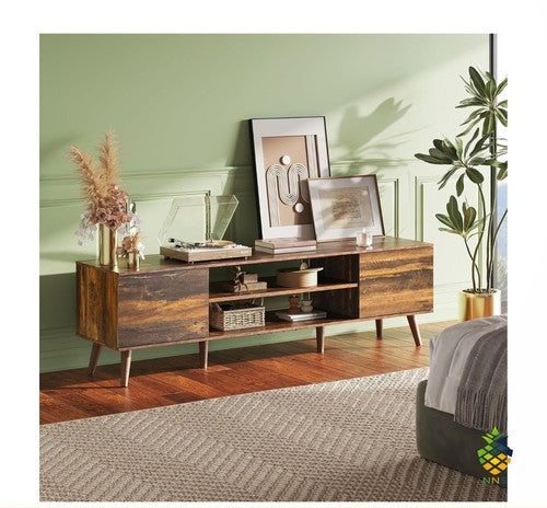 TV Unit 160cm TV Stand Cabinet Storage Wooden Rustic Industrial Farmhouse Unit U