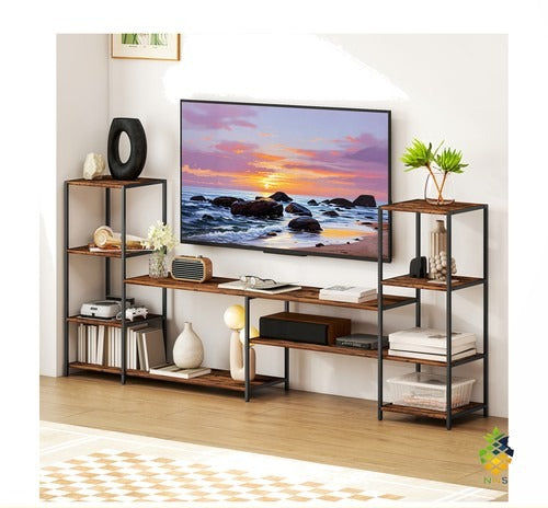 TV Unit Stand for TVs up to 60in Industrial Storage Shelves Entertainment Centre