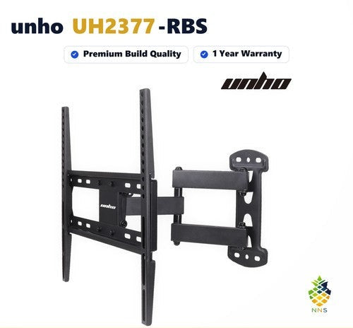 unho UH2377-RBS Tilting Swivel TV Wall Bracket Mount 32-55 Inch UK 30kg - black