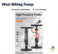 West Biking Essential Bike Floor Pump Manual 160Psi Schrader Presta Valve UK