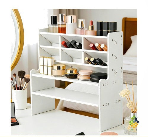 White Desktop Organiser Multi-Compartment Storage Rack Office Stationery Home UK